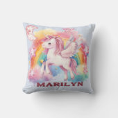 Einhornstähle und Regenbogen Kissen (Vorderseite)
