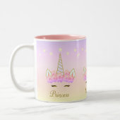 Einhornsteine Blume Stars & Kalligraphie Zweifarbige Tasse (Links)