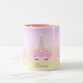 Einhornsteine Blume Stars & Kalligraphie Zweifarbige Tasse (Mittel)