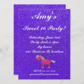 Einhornsüße 16 Einladungen (Vorne/Hinten)