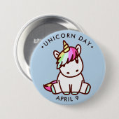 Einhorntag, niedliches Kawaii Einhorn Button (Vorne & Hinten)
