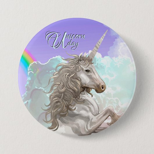 Einhorntag, schönes Einhorn Button (Vorderseite)