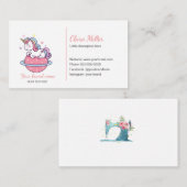 Einhornte Visitenkarte Rosa blauer Mond (Vorne/Hinten)