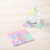 Einhornter Glitzer Rosa-irisierende Rose Gold Gebu Rechteckiger Pappuntersetzer (Vor Ort)