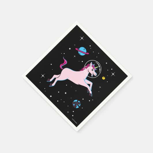 Einhorntiere im All Serviette (Ecke)