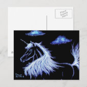 Einhornträume blau postkarte (Vorne/Hinten)