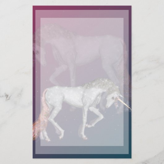 Einhornträume Briefpapier (Vorderseite)
