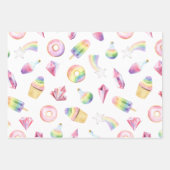 Einhornumhüllungspapier Set aus 3 Flachfolien Geschenkpapier Set (Vorderseite 2)