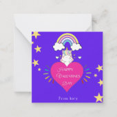 Einhornvalentiner Tageskarte Liebe Mitteilungskarte (Vorderseite)