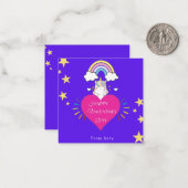 Einhornvalentiner Tageskarte Liebe Mitteilungskarte (Vorderseite/Rückseite Beispiel)