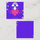 Einhornvalentiner Tageskarte Liebe Mitteilungskarte (Vorne/Hinten)