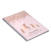 Einhornvergoldeter Glitzer, rosa Monogramm Notizblock (Rechte Seite)