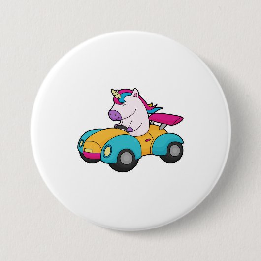 Einhornwagen Button (Vorderseite)
