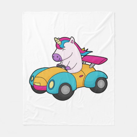 Einhornwagen Fleecedecke (Vorderseite)
