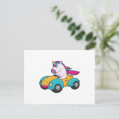 Einhornwagen Postkarte (Stehend Vorderseite)