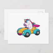 Einhornwagen Postkarte (Vorne/Hinten)