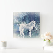 Einhornwaldtraum Quadratische Wanduhr (Zuhause)