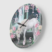 Einhornwall-Uhr, Einzigartige Fantasiekunst Große Wanduhr (Winkel)