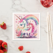 Einhornwasserfarbe Serviette (Beispiel)