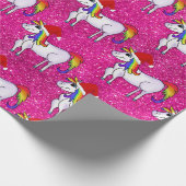Einhornweihnachtliche Rosa Wrapping Paper Geschenkpapier (Ecke)