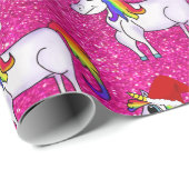 Einhornweihnachtliche Rosa Wrapping Paper Geschenkpapier (Rolleneckpunkt)