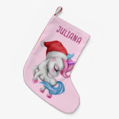 Einhornweihnachtliche Strümpfe | Niedlich Einhorn Kleiner Weihnachtsstrumpf (Vorderansicht (hängend))