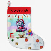 Einhornweihnachtlicher Strumpf Kleiner Weihnachtsstrumpf (Vorderseite)