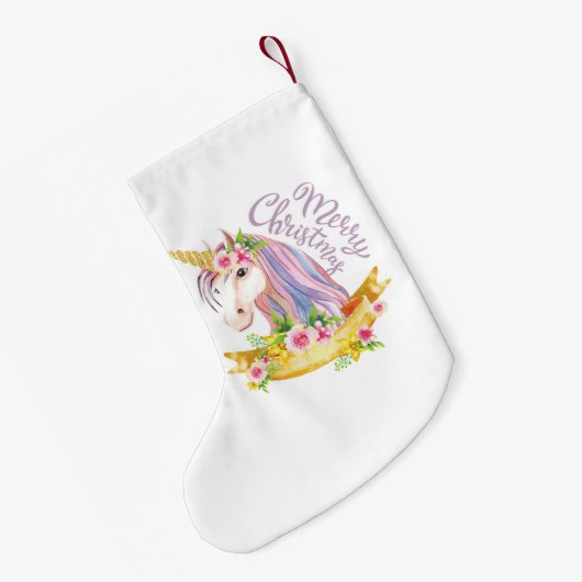 Einhornweihnachtlicher Strumpf Kleiner Weihnachtsstrumpf (Rückseite (Hängend))