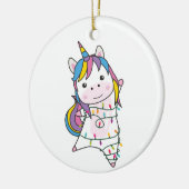 Einhornweihnachtschnee Wintertiere Einhorn Adu Keramik Ornament (Links)