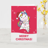 Einhornweihnachtschnee Wintertiere Einhorn Auto Karte (Gelbe Blume)