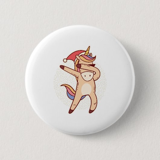 Einhornweihnachtsfeste Button (Vorderseite)