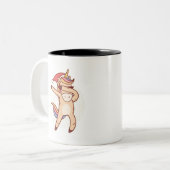 Einhornweihnachtsfeste Zweifarbige Tasse (Vorderseite Links)