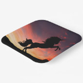 Einhornzucht in einem herrlichen Sonnenuntergang-P Pappteller (Gewinkelt)