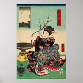 Einhundert Schönheiten berühmter Orte in Edo Poster