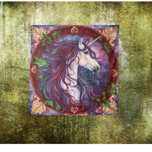 Einicorn Weihnachtsband Wandteppich