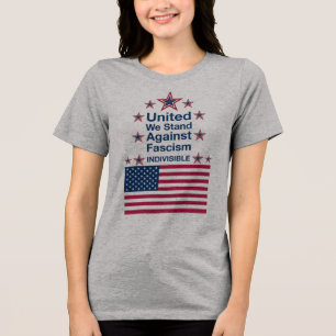 Einig gegen den Faschismus stehen wir uns gegenübe Tri-Blend Shirt