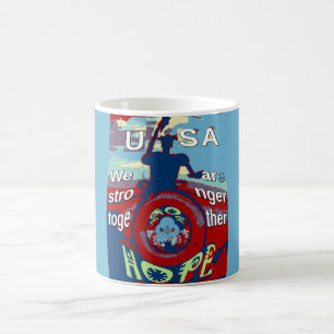 Einig in Hoffnung: Stärker Zusammen - USA Kunstpri Kaffeetasse