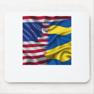 Einig sind wir – USA Ukraine-Flaggen-Aufkleber Mousepad