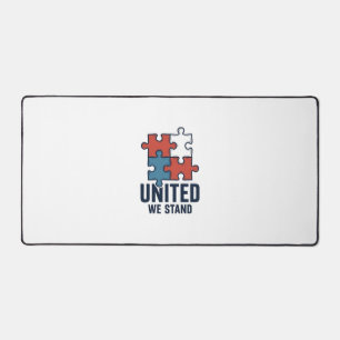 Einig stehen wir Puzzle-Teil Patriotisches Shirt-D Schreibtischunterlage