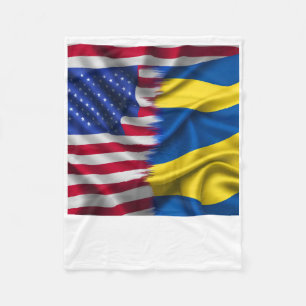Einig stehen wir – USA Ukraine Flaggen Aufkleber Fleecedecke