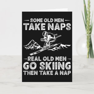 Einige alte Männer halten ein Nickerchen - Opa Ski Karte