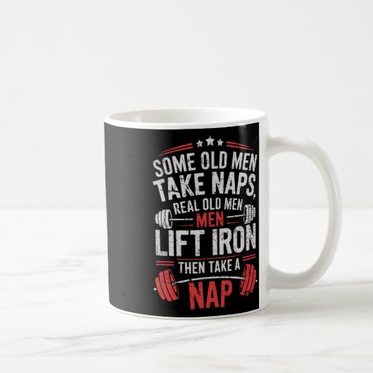 Einige alte Männer nehmen Nickerchen echte alte Mä Kaffeetasse (Rechts)
