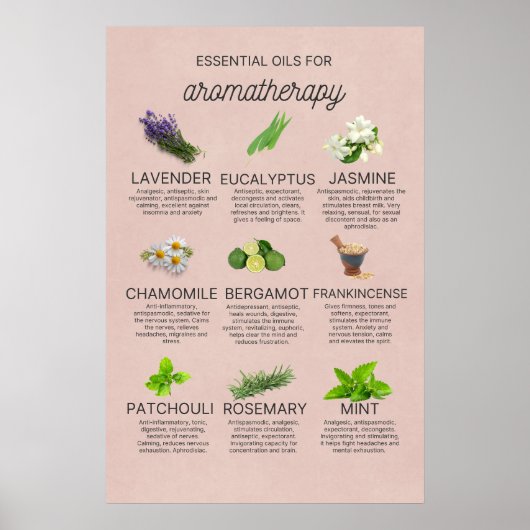 Einige ätherische Öle und ihre Eigenschaften Poster (Vorne)