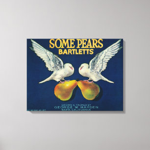 Einige Birnen-Birnen-Kiste LabelNapa, CA Leinwanddruck