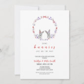 Einige Bunnies sind unterwegs, zwei Kinderduschen. Einladung (Vorderseite)