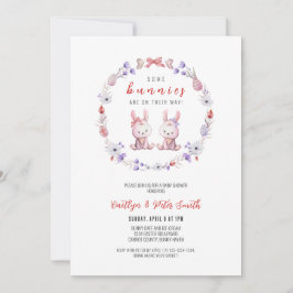 Einige Bunnies sind unterwegs, zwei Kinderduschen Einladung