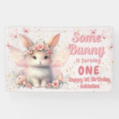 Einige Bunny 1. Geburtstag Fairy Butterfliegen Banner (Horizontal)