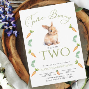 Einige Bunny 2. Geburtstagseinladung an der Grenze Einladung