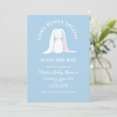 Einige Bunny Baby Dusche kariert Einladung (Stehend Vorderseite)