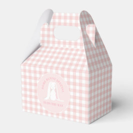 Einige Bunny Baby Dusche Pink Gingham Geschenkschachtel